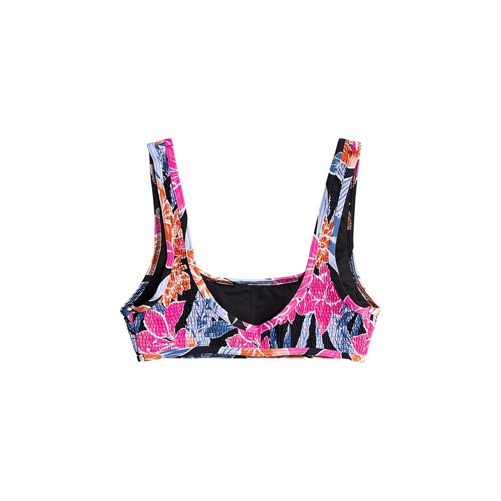 Womens Tropical Oasis Separate Smocked Bralette Bikini Top