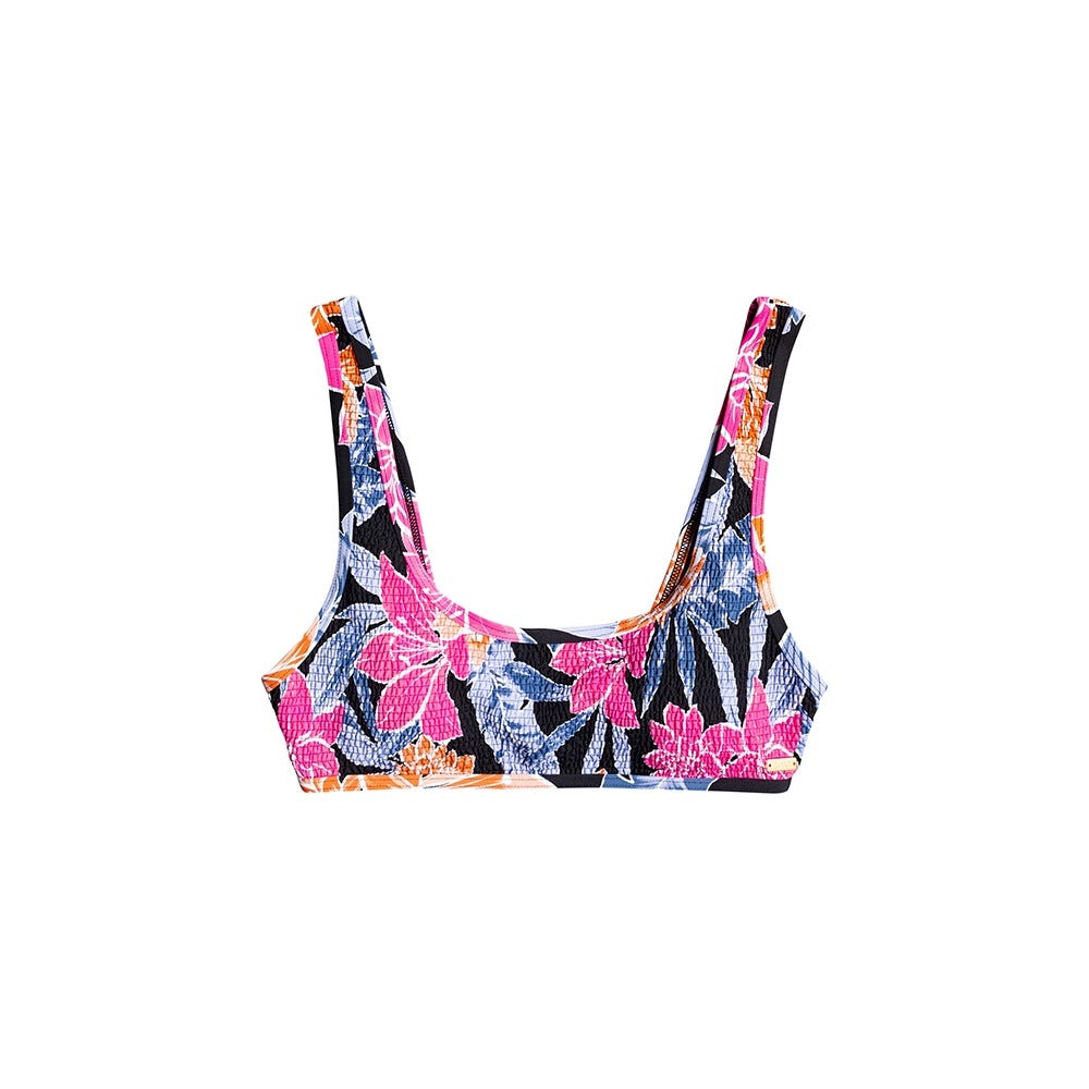 Womens Tropical Oasis Separate Smocked Bralette Bikini Top