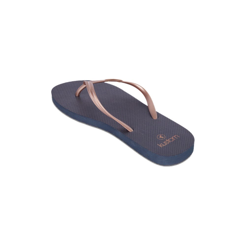 Womens Classic Flip Flop In Navy/Gold