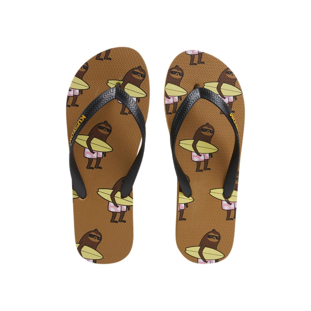 Mens Blend Flip Flops In Tan