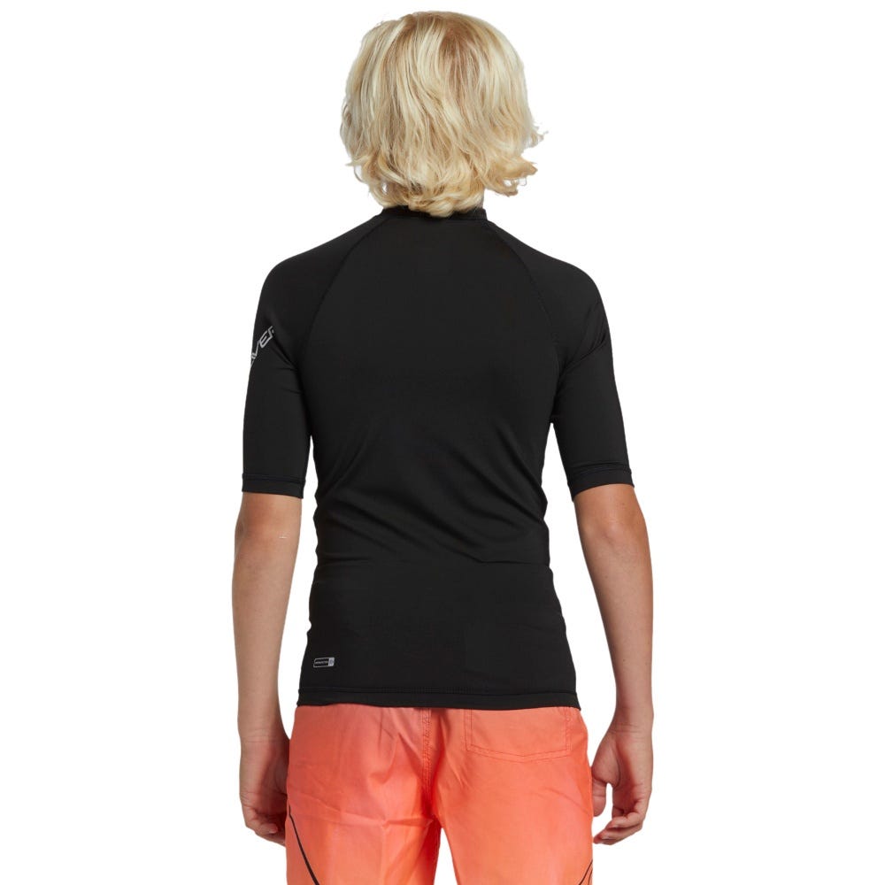Boys All Time Short Sleeve Rash Vest In Black