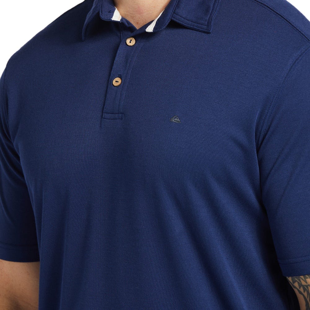 Mens Waterman Water Short Sleeve Polo Shirt In Midnight Navy