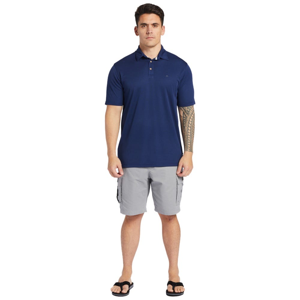 Mens Waterman Water Short Sleeve Polo Shirt In Midnight Navy