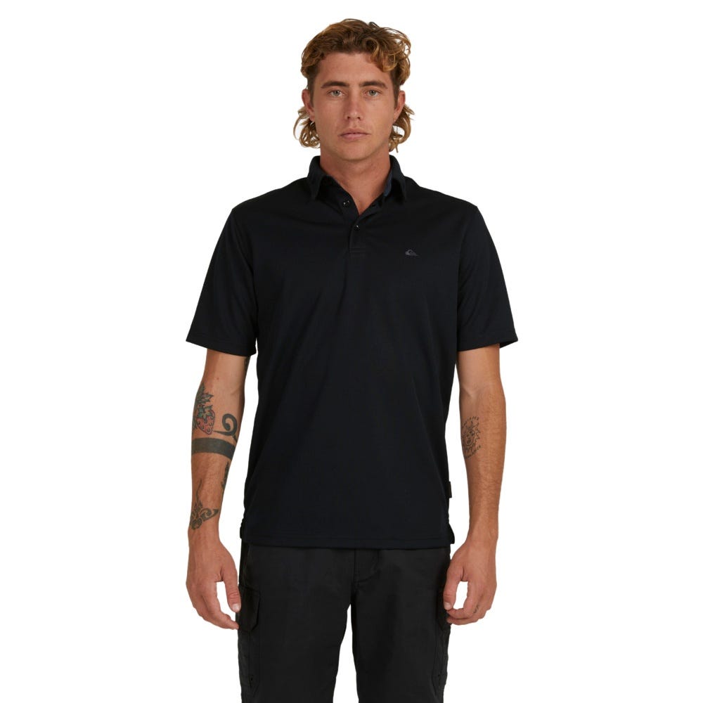 Mens Waterman Water Short Sleeve Polo Shirt In Black