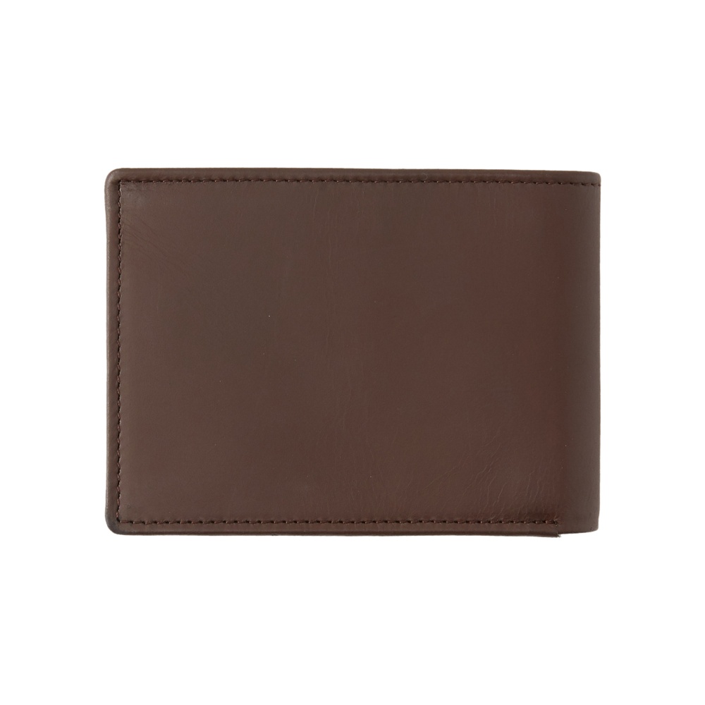 Mens Mac Tri-Fold Leather Wallet In Chocolate Brown