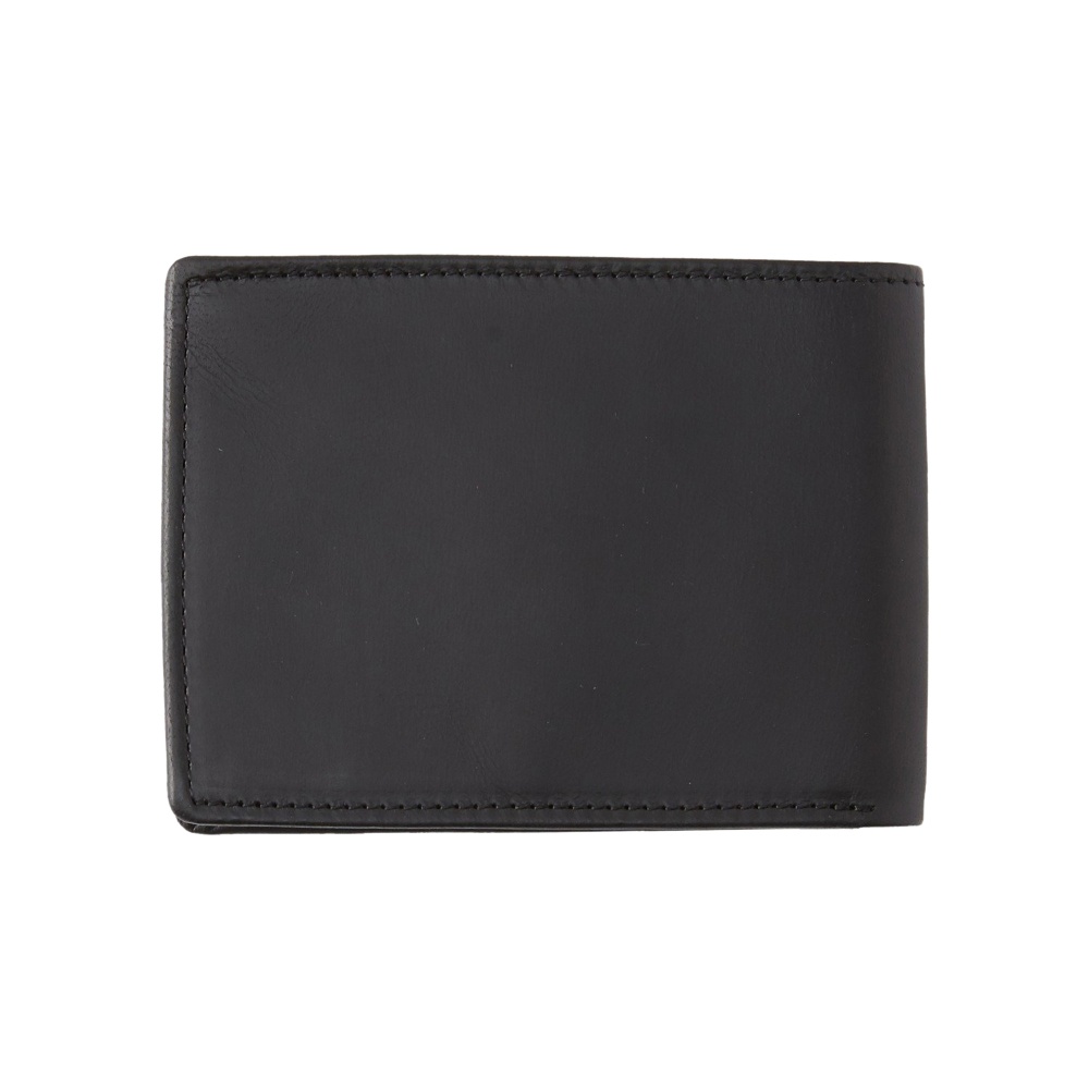 Mens Mac Tri-Fold Leather Wallet In Black