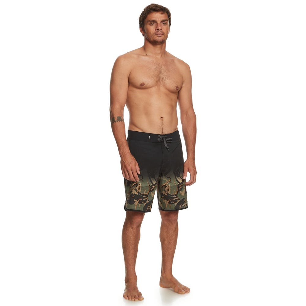 Mens Highline Scallop 19" Boardshorts Four Leaf Clover