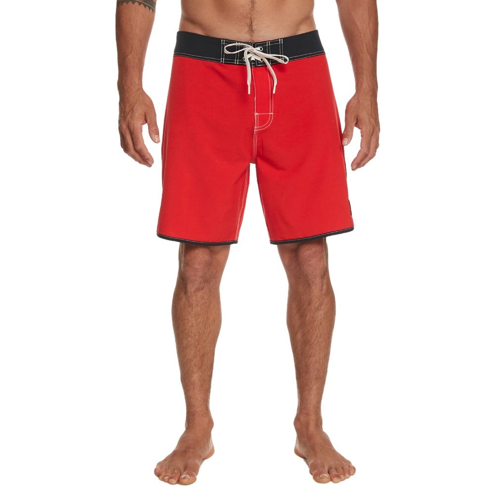 Mens Original Scallop 18" Boardshorts In High Risk Red