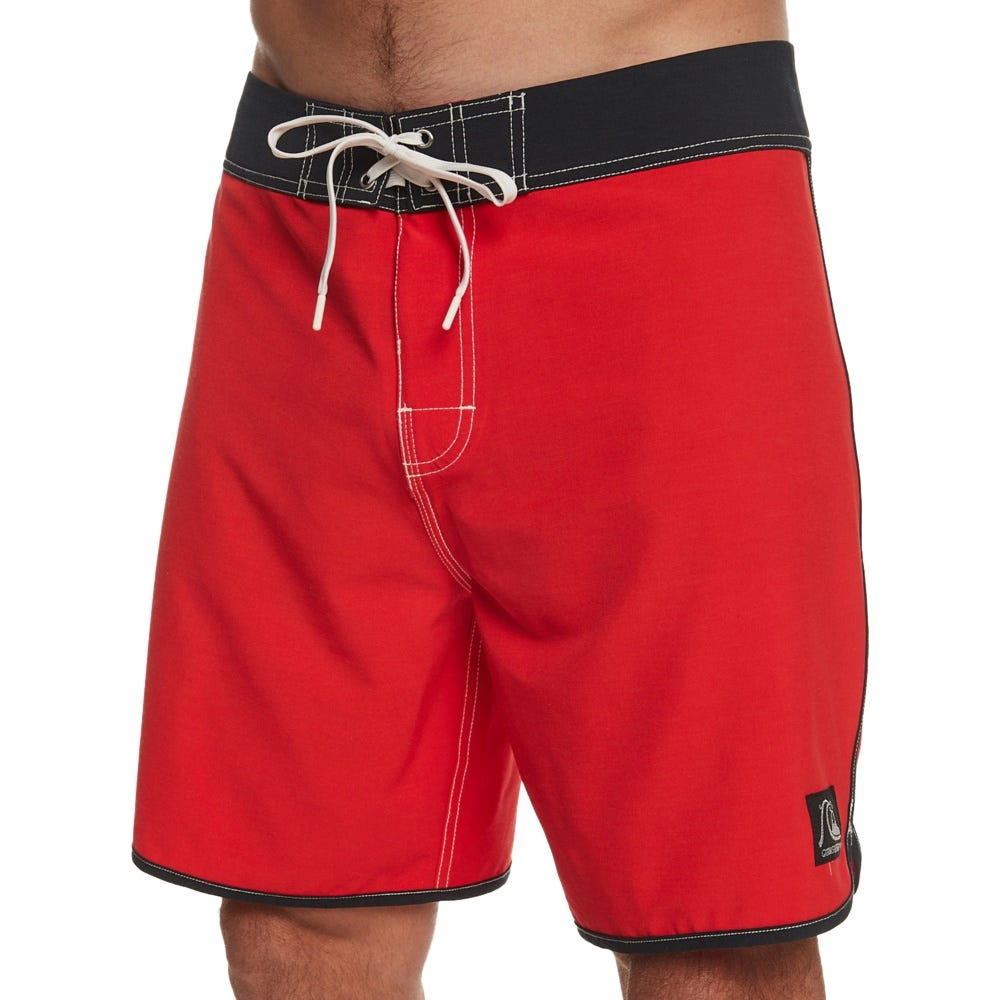 Mens Original Scallop 18" Boardshorts In High Risk Red
