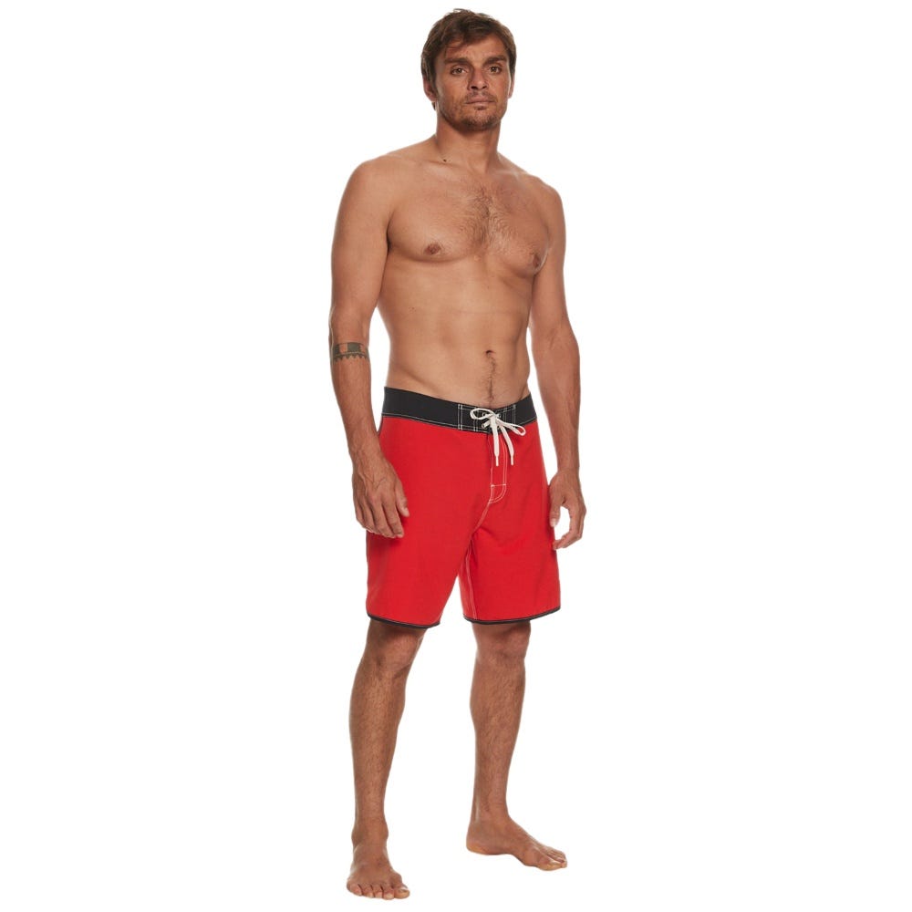 Mens Original Scallop 18" Boardshorts In High Risk Red