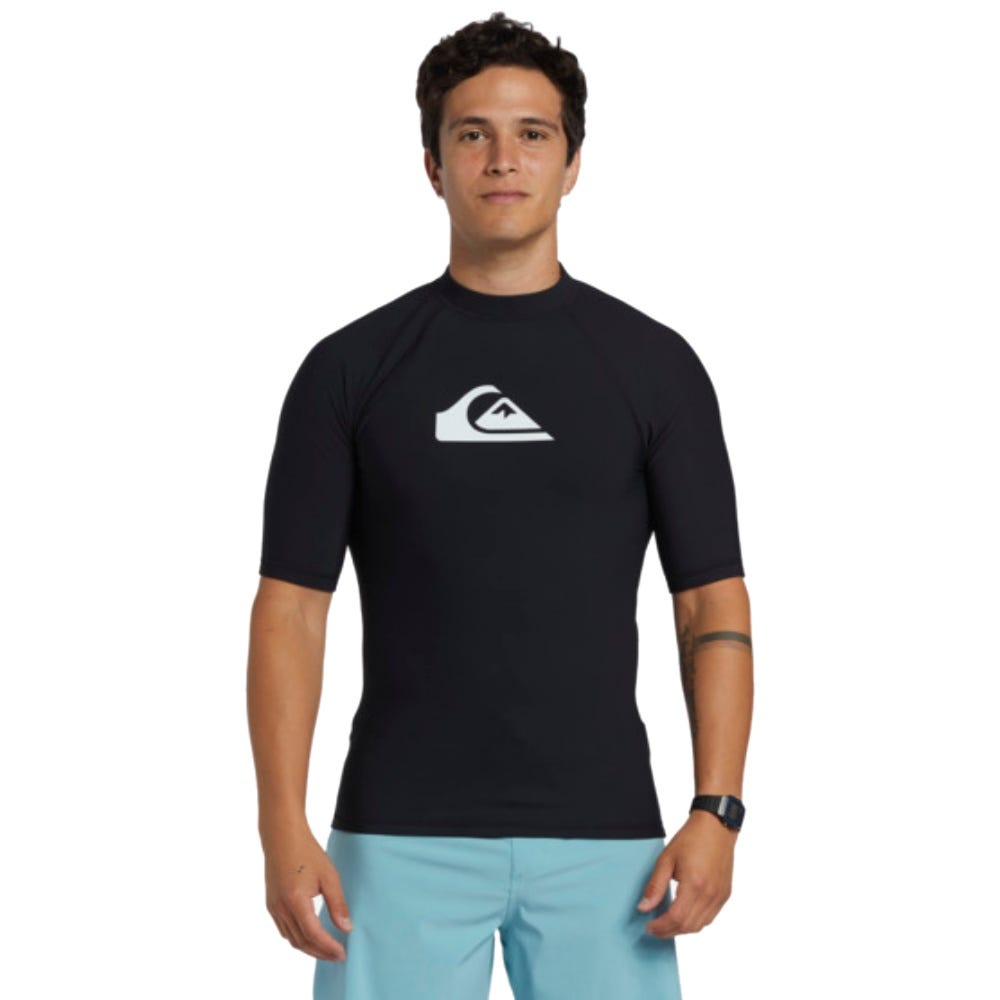 Mens Heater Short Sleeve Upf 50 Rash Vest In Anthracite