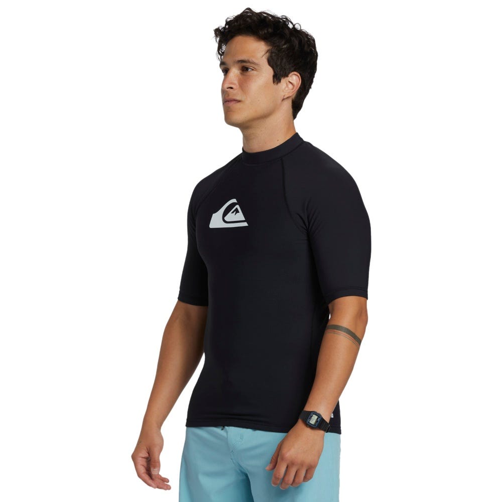 Mens Heater Short Sleeve Upf 50 Rash Vest In Anthracite