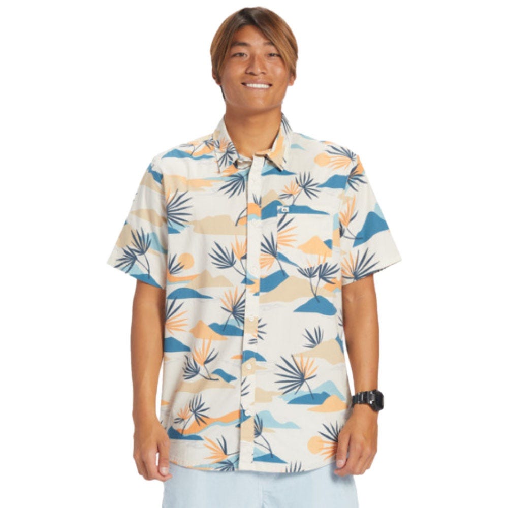 Mens Slow Dazed Short Sleeve Shirt In Birch Slow Daze