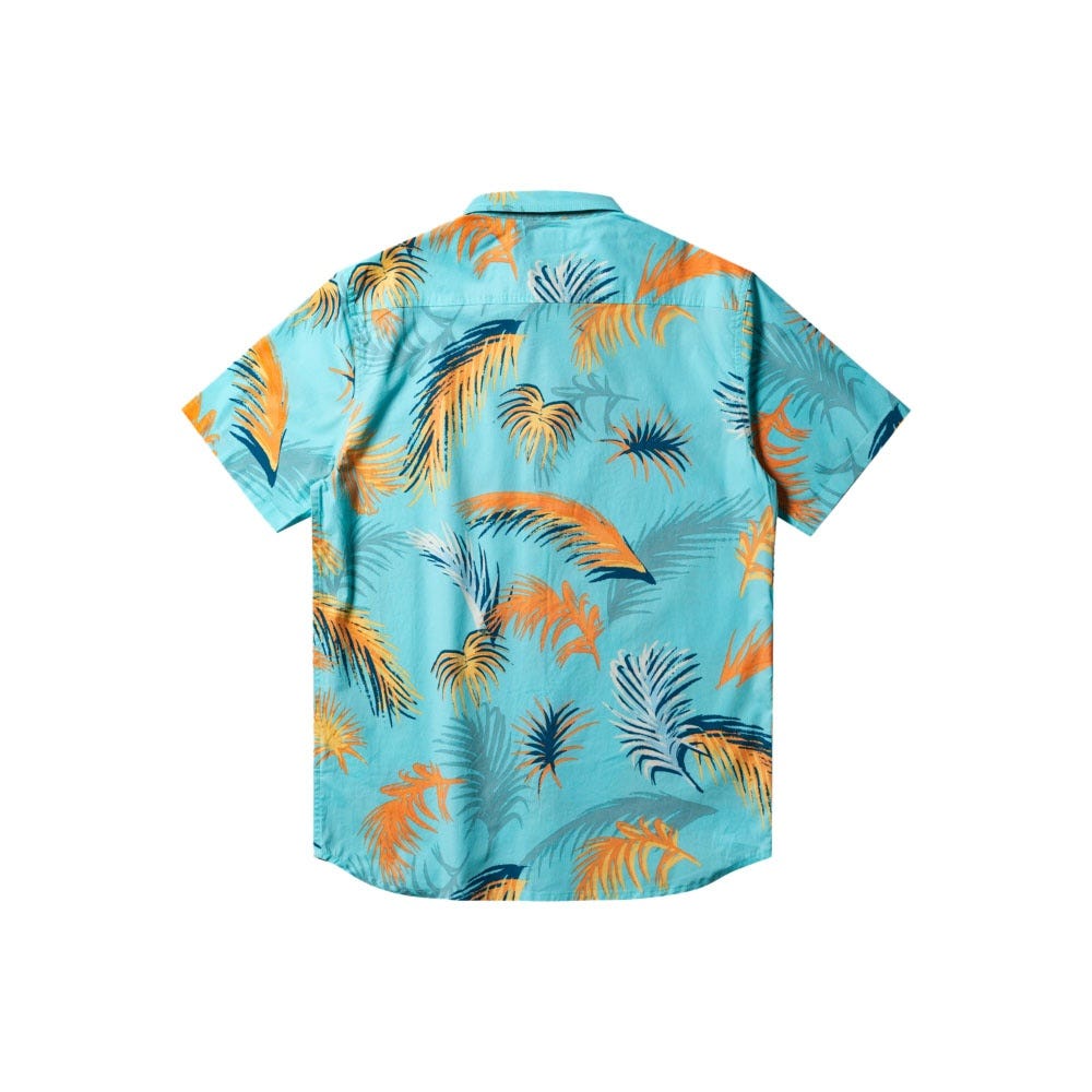 Mens Tropical Glitch Short Sleeve Shirt In Angel Blue Tropical Glitch
