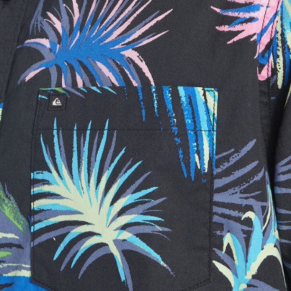 Mens Tropical Glitch Short Sleeve Shirt In Black Tropical Glitch