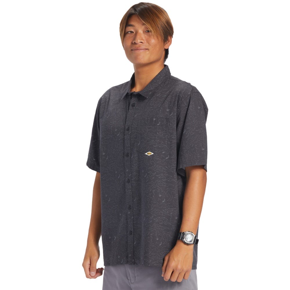Mens The Saturn Short Sleeve Shirt In Tarmac Tribal Floral