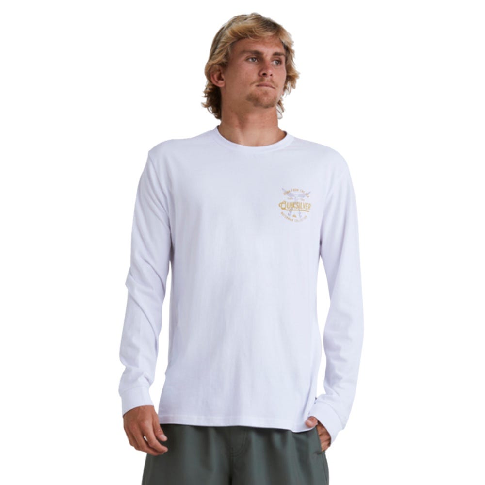 Mens Tail Up Long Sleeve T-Shirt In White