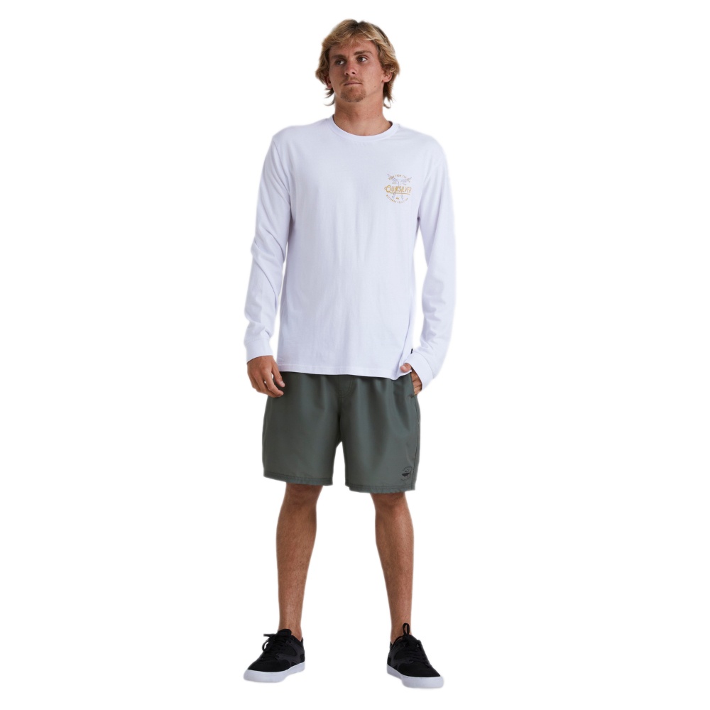 Mens Tail Up Long Sleeve T-Shirt In White