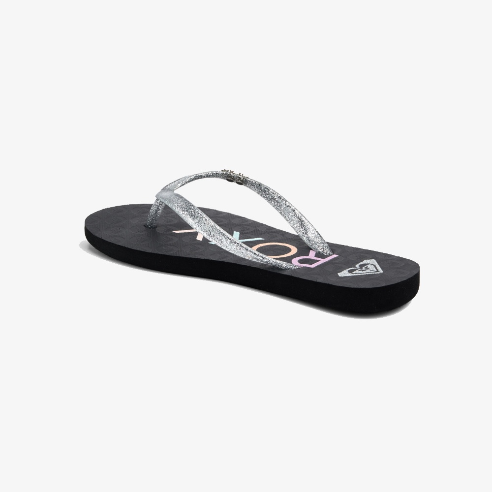 Girls Viva Sparkle Flip-Flops for s in Black/Silver