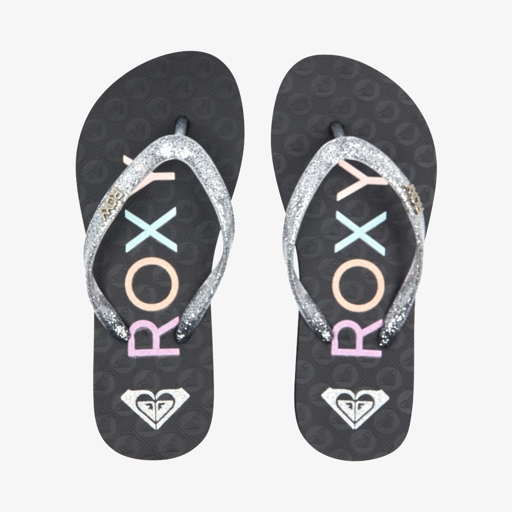 Girls Viva Sparkle Flip-Flops for s in Black/Silver