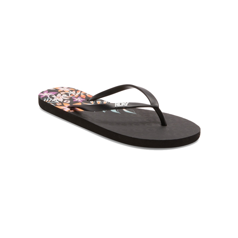Womens Viva Stamp Flip-Flops In Black/Floral