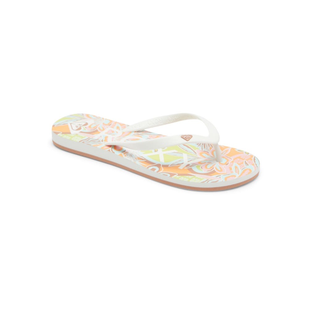 Womens Tahiti Flip-Flops In White/Orange/Pink