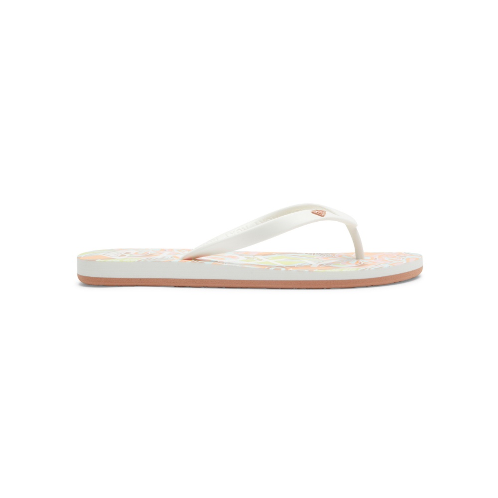 Womens Tahiti Flip-Flops In White/Orange/Pink