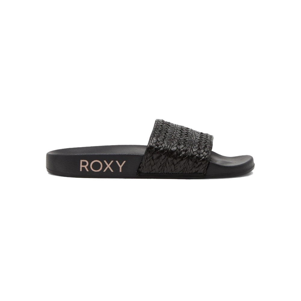 Womens Slippy Jute Sandals In Black