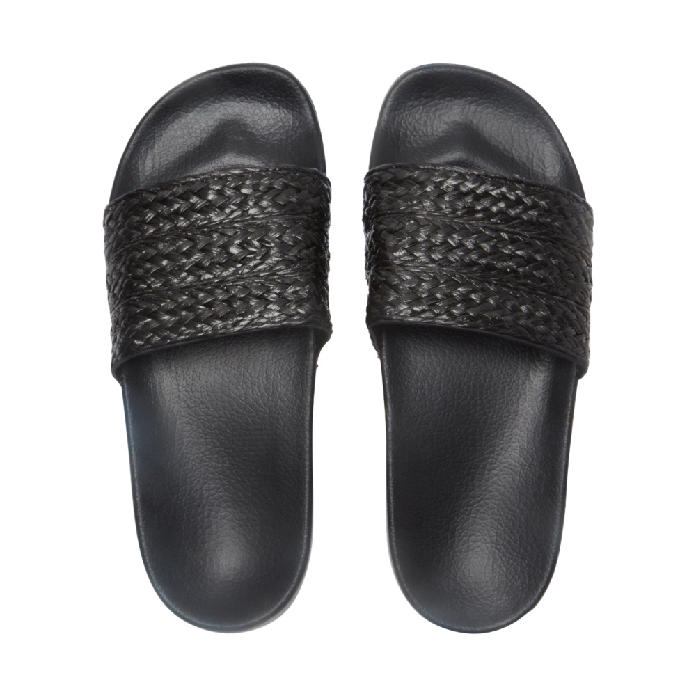 Womens Slippy Jute Sandals In Black