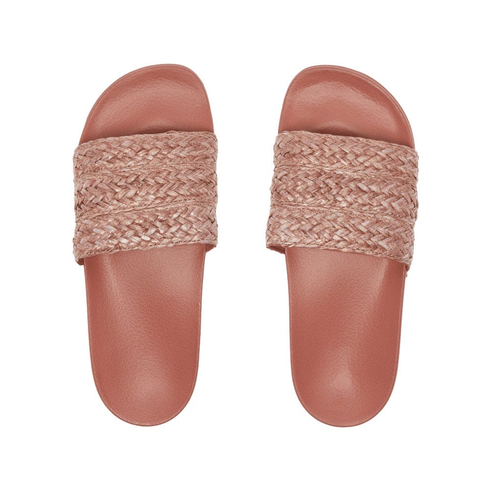 Womens Slippy Jute Sandals In Wood