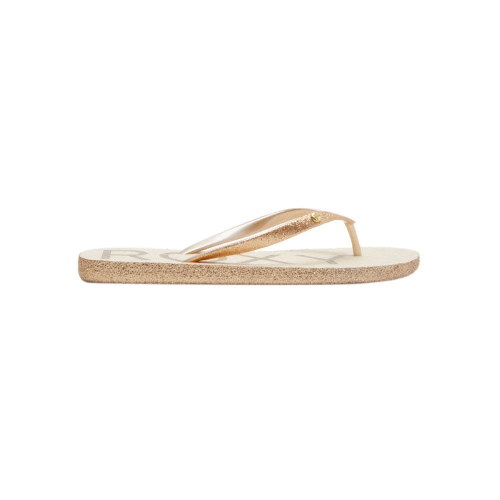 Womens Viva Glitter Flip Flops In Champagne