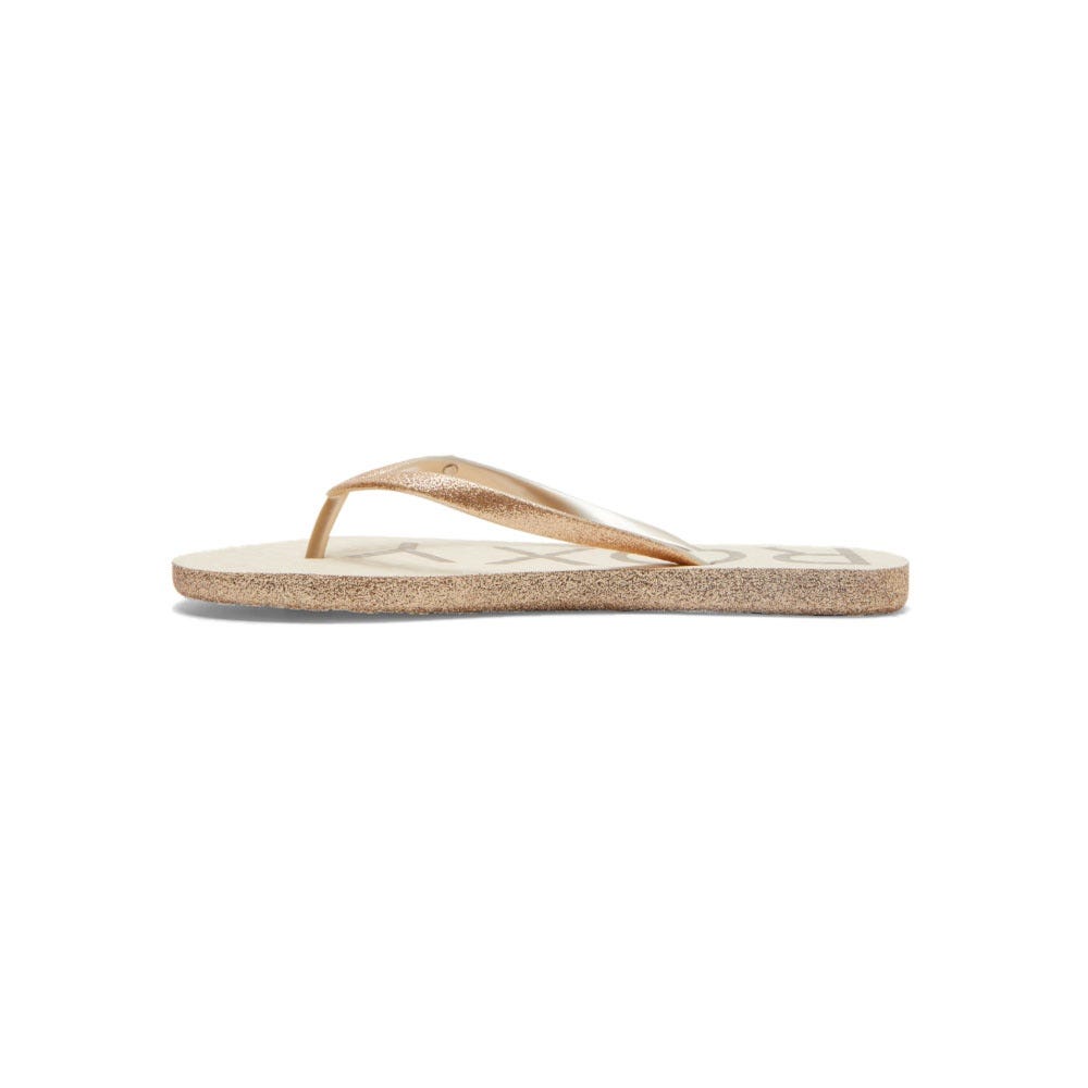 Womens Viva Glitter Flip Flops In Champagne