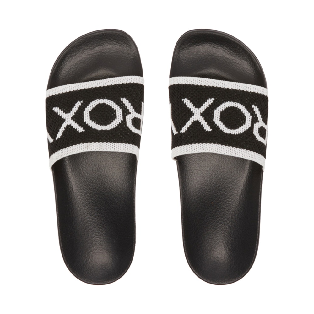 Womens Slippy Knit Sandals In Black