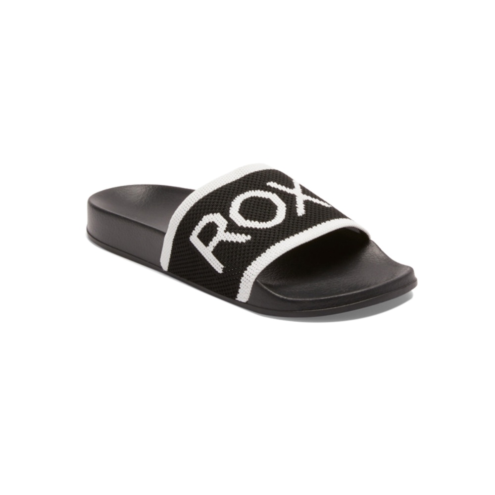 Womens Slippy Knit Sandals In Black