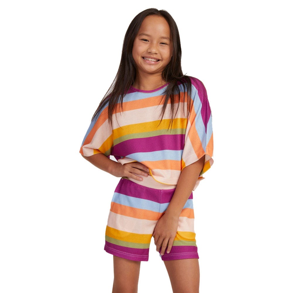 Girls I Wanna Dance With Somebody T-Shirt In Pale Dogwood Love Stripe