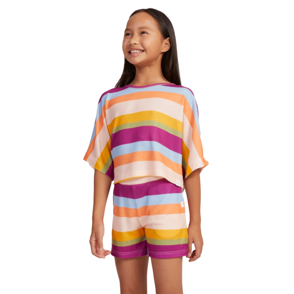 Girl's 4-16 Swimming In The Stars Elasticated Shorts In Pale Dogwood Love Stripe
