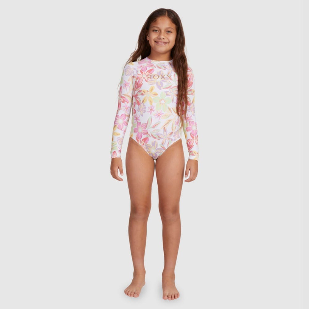 Girls 7-16 Tropical Time Long Sleeve One-Piece Rashguard