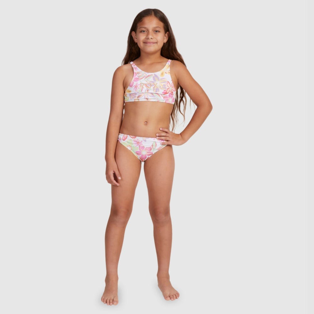 Girls 7-16 Tropical Time Crop Two Piece Bikini Set