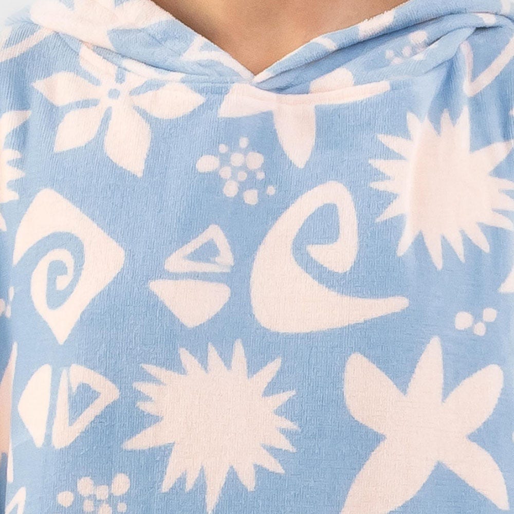 Womens Stay Magical Printed Hooded Poncho Towel In Clear Sky Cool Character