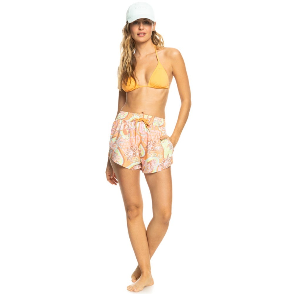 Womens New Fashion Boardshorts In Mock Orange Delic