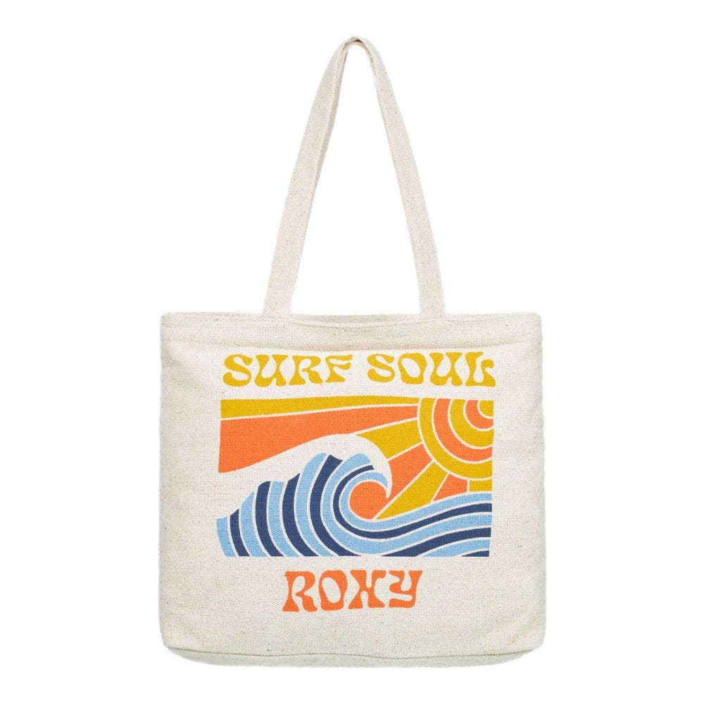Womens Summer Flower Tote Bag In Natural