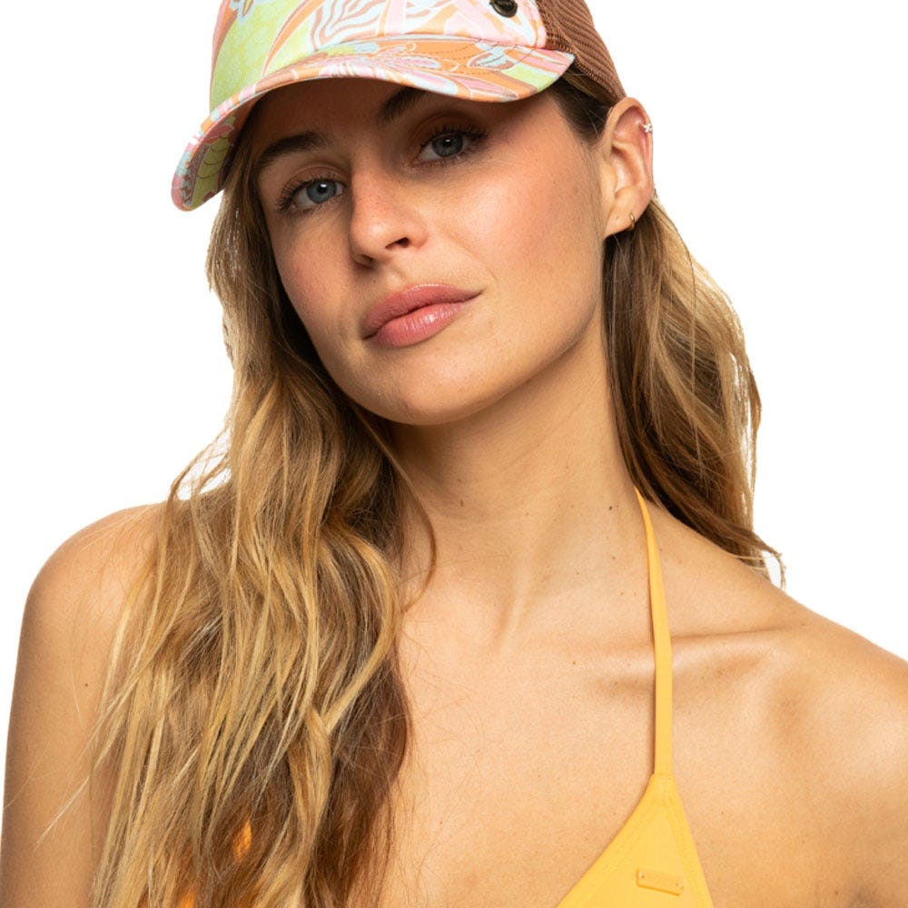 Womens Beautiful Morning Trucker Cap In Mock Orange Delic