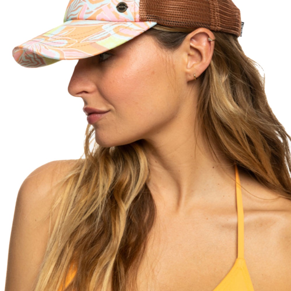 Womens Beautiful Morning Trucker Cap In Mock Orange Delic