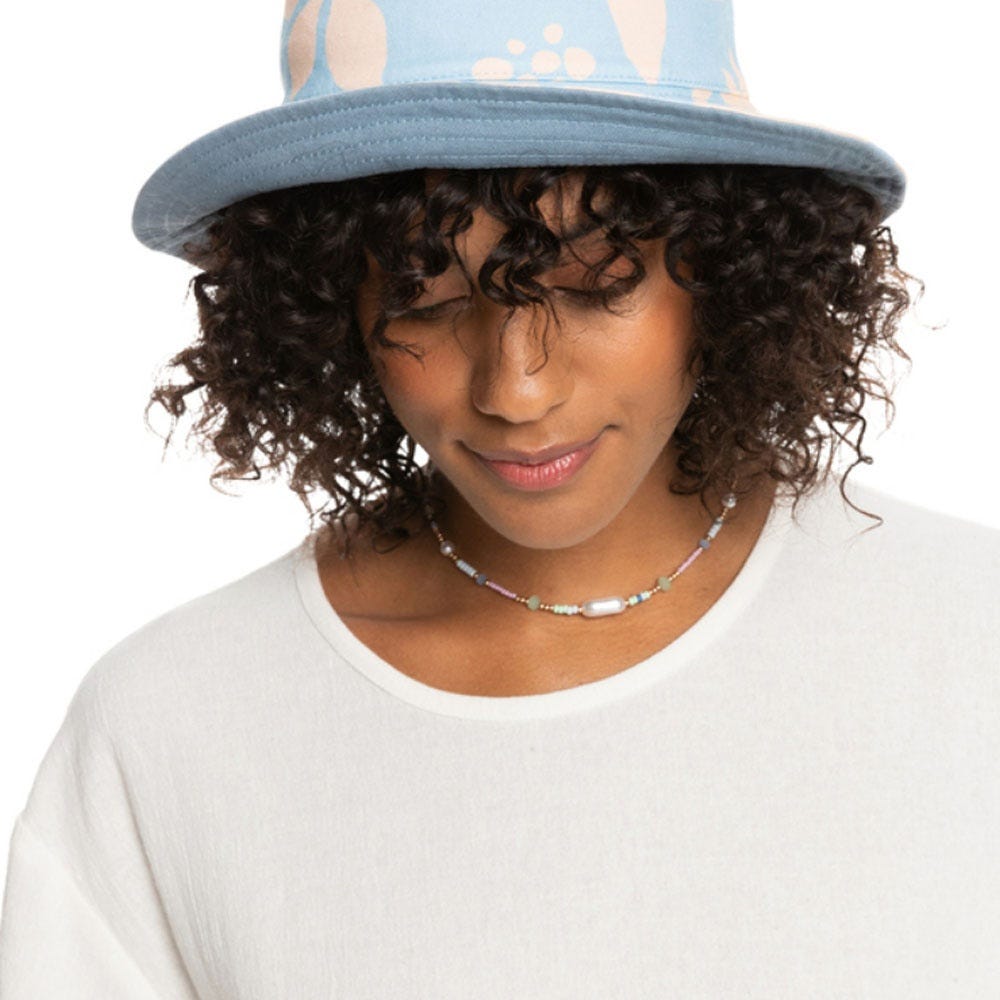 Womens Jasmine Paradise Reversible Bucket Hat In Clear Sky Cool Character