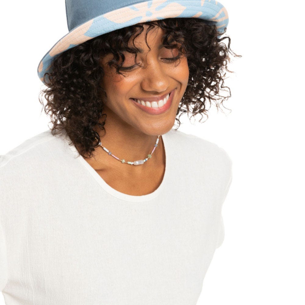 Womens Jasmine Paradise Reversible Bucket Hat In Clear Sky Cool Character