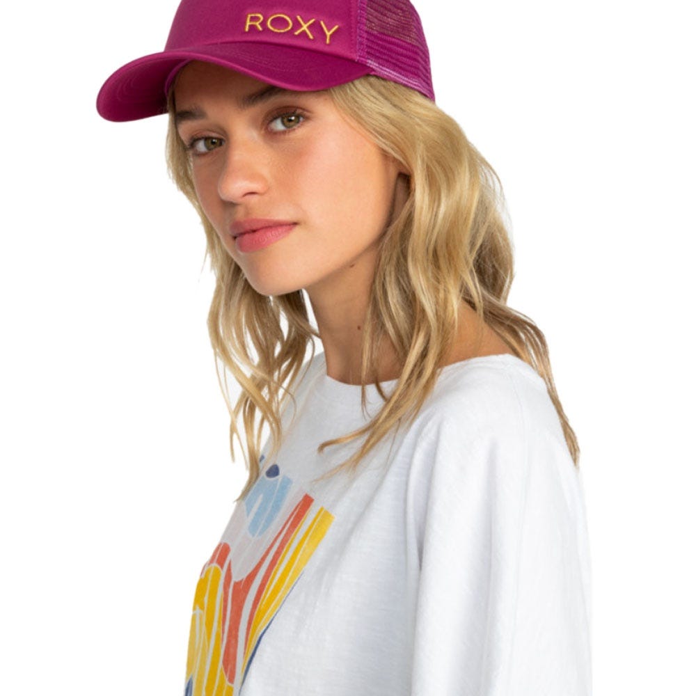 Womens Finishline Trucker Hat In Raspberry Radiance