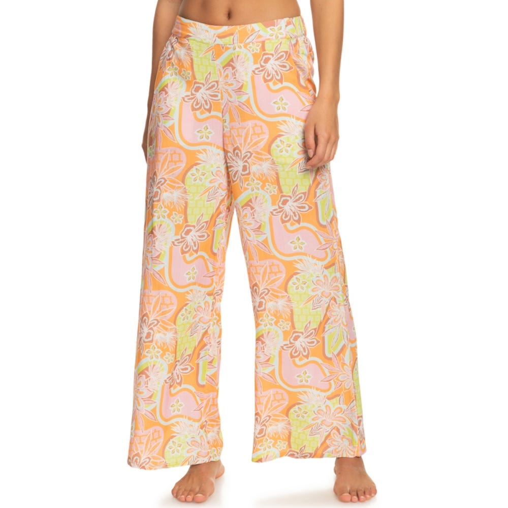 Womens Midnight Avenue Wide Leg Trousers In Mock Orange Delic