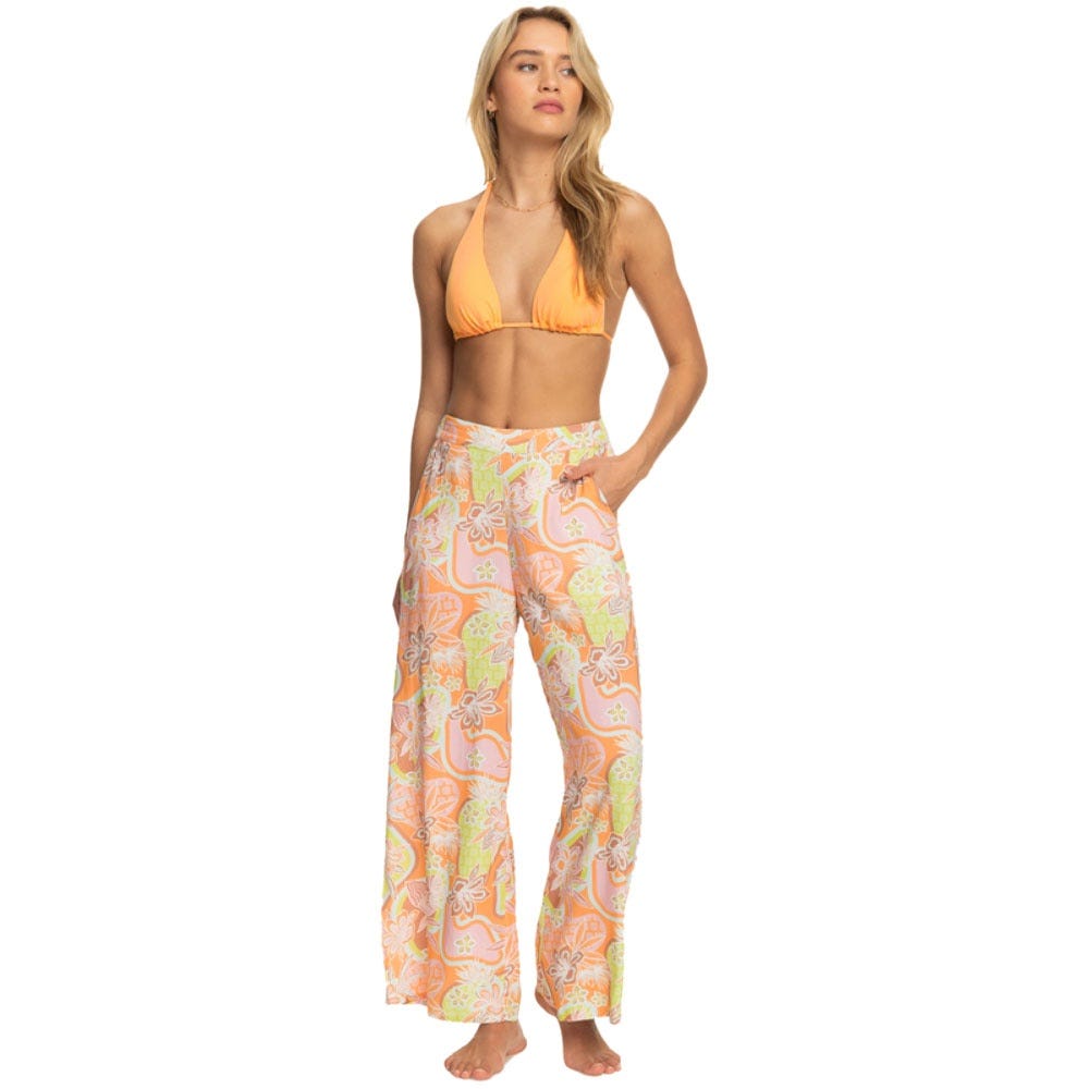 Womens Midnight Avenue Wide Leg Trousers In Mock Orange Delic