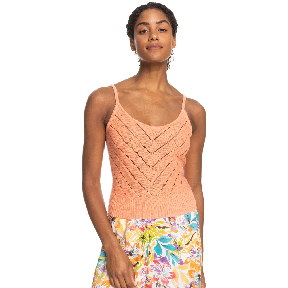 Womens Sunrise Club Strappy Tank In Papaya Punch