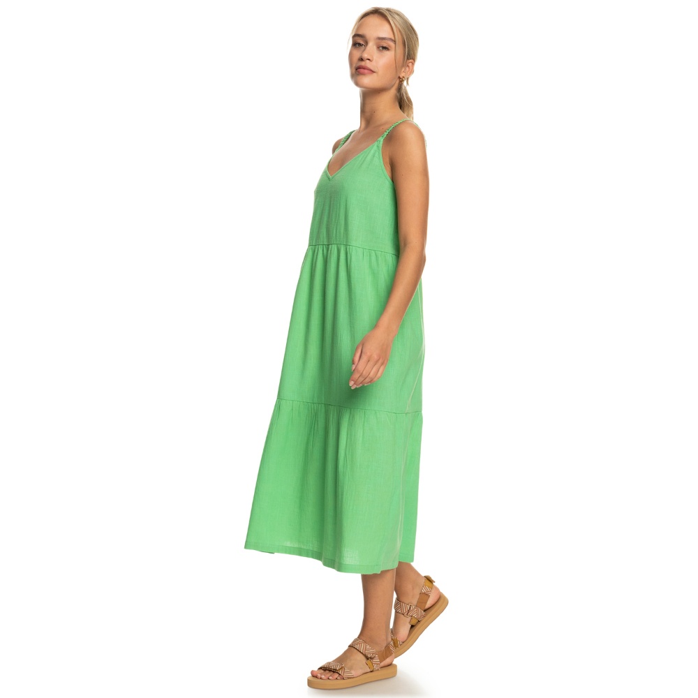 Womens Waiting Line Midi Dress in Green